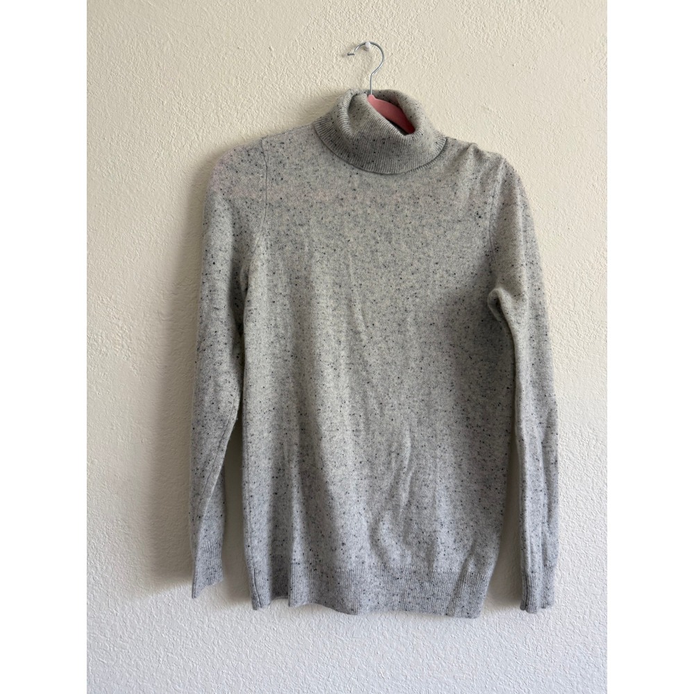 C by Bloomingdales Womens Gray Speckled 100% Cashmere Turtleneck Sweater SZ S